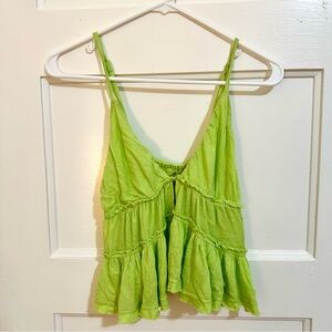 Green Ruffled Women's Top